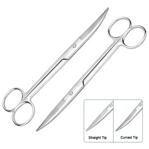Animal Veterinary Vet Medical Manual Stainless Steel Surgical <b>Scissors</b> Straight Curved Tip for Cats & Horses CE Certified - Product Image 1