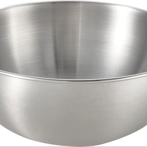 Tazón Grande y Profundo de Metal para Preparar Ensaladas, Tazón para Mezclar Resistente de Color Plateado Mate, Hecho a Mano, Libre de BPA, Ecológico - Product Image 1