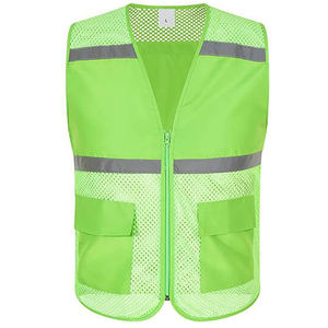 High Visibility Safety <b>Vest</b> with Reflective Strips Breathable Mesh Construction Workwear for Outdoor Security Traffic - Product Image 1