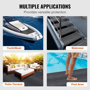94.5\" X 23.6\" Non-Slip EVA Foam Boat Decking Self-Adhesive Marine Carpet with Grooved Edge 15.5 Sq.ft <b>Yacht</b> Boats Flooring - Product Image 1