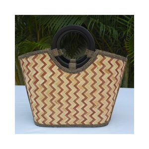 Sac à main rectangulaire en bambou fait main, écologique, léger et durable avec fermeture éclair, capacité 3L+, idéal pour les voyages et l'usage quotidien - Product Image 1