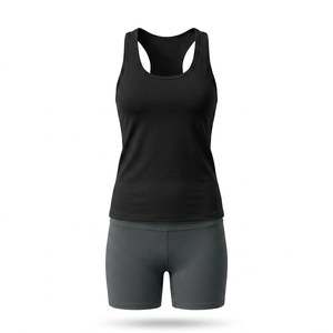 Women's custom pickleball Racerback Tank Top and seamless compression Shorts Set <b>High</b> Rise elastic Waistband quick dry courtwear - Product Image 5