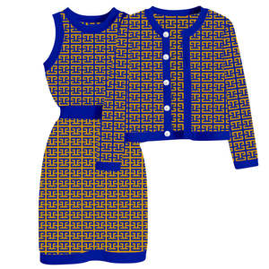 Fabricante de Suéteres, Conjunto de Cárdigan Personalizado para Mujer, Cárdigan de Hermandad, Conjunto de Suéter Elegante de 2 Piezas para Damas - Product Image 4