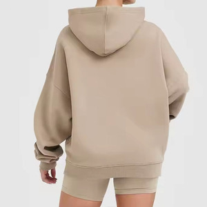 Women's Solid Above Knee Cotton Hoodie & Shorts <b>Set</b> Soft Feel Relaxed Fit Casual Summer for Wear Quick Dry Eco-Friendly - Product Image 5