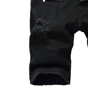 Shorts de mezclilla rectos para hombre, estilo vintage, casual, 100% algodón, cintura media, para verano. - Product Image 4