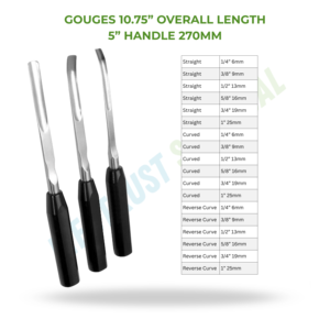Gouges chirurgicales de 270 mm pour l'extraction osseuse et les procédures orthopédiques de la colonne vertébrale - Product Image 2