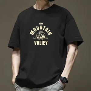 T-shirt en coton à manches courtes pour homme The Mountain Valley, coupe classique, col rond, design imprimé décontracté, tissu jersey respirant - Product Image 6