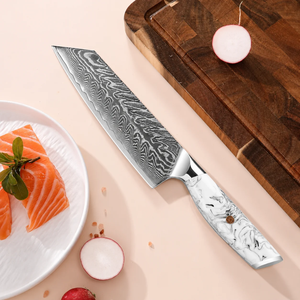 Cuchillo de Chef Profesional PRESTIGE BLADES de Acero Damasco Japonés, Hecho a Mano, Duradero, Ambidiestro, Hoja Fija Afilada, Moderno - Product Image 5