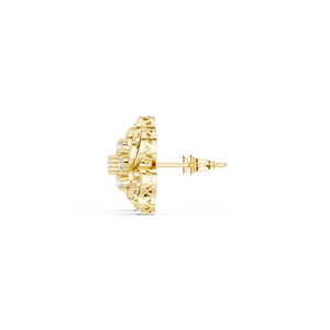 Pendientes de Diamantes Cultivados en Laboratorio, Oro de 14K y 18K, Chapados en Rodio, Diseño Floral en Espiral, Clásicos, 0.50CT DEF VVS, Regalo de Aniversario para Mujer - Product Image 5