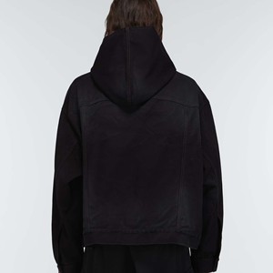Jeans d'hiver de bonne qualité pour hommes, sweats à capuche en coton, streetwear, coupe classique, denim délavé, impression de logo personnalisée pour garçons - Product Image 4
