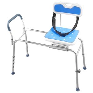 Chaise de douche coulissante 400 lb, banc de transfert pour baignoire avec siège pivotant, accoudoirs et dossier rembourrés - Product Image 1