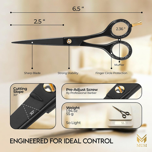 Professional Barber Hair Trimming Shears Stainless Steel Scissors Smooth Silent Precision Cutting Comb Hair Salon Supplies - Product Image 4