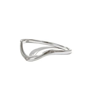 Anillo de banda de diamante Solo Natural personalizado de alta calidad y alta claridad Anillo de curva de bisel chapado en oro sólido de 10K Banda de diamante pequeña - Product Image 1