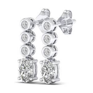 REYES Boucles d'oreilles pendantes de luxe en argent sterling 925 avec diamant ovale de 0,86 carat cultivé en laboratoire CVD pour femme, cadeau d'anniversaire - Product Image 3