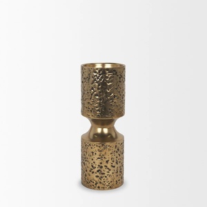 Luxury <b>Hammered</b> Antique Brass Pillar Candle <b>Holder</b> Handcrafted Textured Metal Taper Stand for Wedding Centerpiece & Home Decor - Product Image 5
