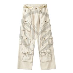 Pantalones Cargo Casuales Ligeros de Lona 100% Algodón con 6 Bolsillos Laterales, Material Cómodo para Hombre - Product Image 1