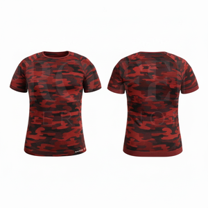 Camiseta de Manga Corta con Cuello Redondo y Diseño de Camuflaje Personalizado, Transpirable, de Secado Rápido y Ligera para Entrenamiento - Product Image 2