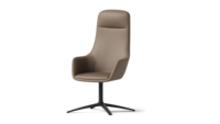 Chaise de bureau pivotante en cuir à dossier moyen, chaise de conférence moderne pour manager avec base étoilée fixe