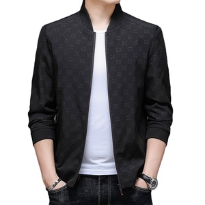 แจ็กเก็ตลำลองคอตั้งแบบบางสำหรับผู้ชาย2024ออกแบบโลโก้ได้ตามต้องการสำหรับฤดูใบไม้ผลิและฤดูใบไม้ร่วง - Product Image 2