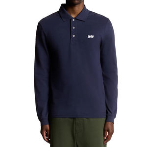 Polo à manches longues blanc pour homme, best-seller, respirant, en coton premium, look classique décontracté, idéal pour l'été, option logo personnalisé - Product Image 1