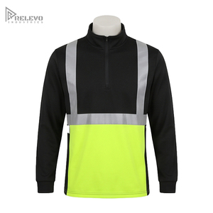 Sudadera de Seguridad Personalizada de Alta Visibilidad con Cierre de Cremallera, ANSI Clase 2, Dos Tonos, Cinta Reflectante Amarilla, Manga Larga, Ropa de Trabajo - Product Image 1