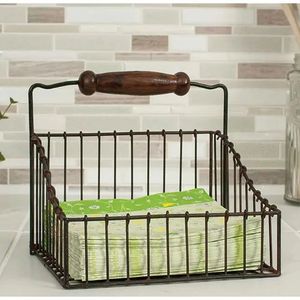 Cesta de Servilletas Clásica de Hierro para Decoración de Mesa de Comedor Tradicional, Mejora la Presentación de las Comidas con un Atractivo Metálico Atemporal - Product Image 1