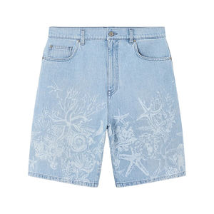 Pantalones Cortos de Mezclilla Azul Claro para Hombre, Shorts de Jean de Verano, Venta al por Mayor, Dobladillo sin Rematar, Estilo Casual Urbano para Hombre - Product Image 1