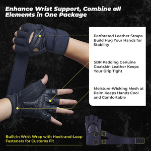 Adjustable Neoprene <b>Training</b> <b>Gloves</b> Wrist Wrap Support For Fitness <b>Weight</b> Lifting Gym Workout Customizable Logo Wrist Wrap - Product Image 4