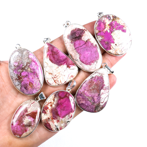 Colgante Bohemio de Rodocrosita Rosa Natural con Bisel de Plata de Ley 925, Joyería Hecha a Mano - Product Image 1