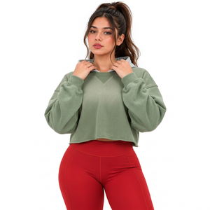 Sudadera con Capucha Corta y Holgada Personalizada al por Mayor, Marcas de Ropa Femenina, Minoristas de Streetwear en EE. UU., Suministro de Felpa Francesa - Product Image 1