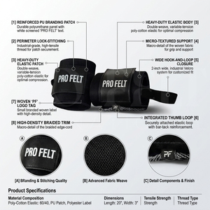 Correas de Muñeca para Fitness y Culturismo con Diseño Personalizado, de Alto Rendimiento, Transpirables y Ligeras, para Levantamiento de Pesas - Product Image 2