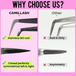 Kit de Pinzas para Pestañas, Juego de 3 Pinzas Profesionales de Titanio de Alta Calidad con Punta Curva, Herramienta para el Cuidado de la Salud - Product Image 4