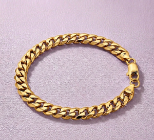 Bracelet et collier en argent 925, style Miami Cuban Link |   Chaîne à maillons épais |   Finition polie |   Unisexe - Product Image 2