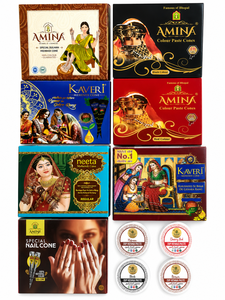 Amina Henna Cones Easy Apply High Quality Herbal Material Red Black Brown Colors Ready Use Halal Certified Bulk Supply <b>Temporary</b> - Product Image 1