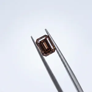 Diamant CVD marron de forme fantaisie certifié IGI, taille émeraude, 1 carat, clarté VVS-VS, excellente taille, diamant en vrac indien en gros - Product Image 1