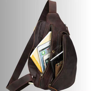 Custom New Style Crossbody Waterproof <b>Messenger</b> <b>Men</b> Leather Single Shade Sling <b>Bags</b> <b>For</b> Sale - Product Image 5