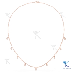 สร้อยคอเพชรทรงหยดน้ำเจียระไนบริลเลียนท์  ทองคำแท้ 14K 18K  ประดับเพชรคุณภาพสูงสีขาว E  งานฝีมือประณีตสำหรับผู้หญิง เหมาะสำหรับงานปาร์ตี้ - Product Image 6