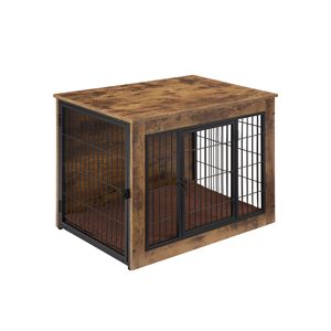 Cuccia per Cani Robusta da 40 Pollici con Doppia Porta, Gabbia in Legno per Cani, Cuccia Imbottita per Animali Domestici, Gabbia di Alta Qualità per Cuccioli e Cani - Product Image 1