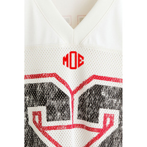 Camiseta Deportiva Blanca Lisa Personalizada al por Mayor, Estilo American Football, con Número Estampado, Ropa Casual Urbana, Suministro al por Mayor - Product Image 3