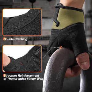 Half Finger <b>Weight</b> Lifting <b>Gloves</b> Black Olive Green Non-Slip Textile Weaving Unisex Outdoor Fitness <b>Gloves</b> - Product Image 5