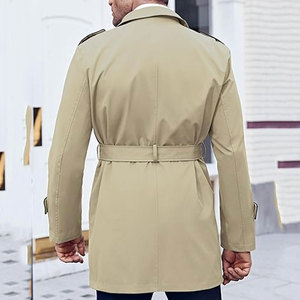 Gabardina Clásica de Manga Larga para Hombre, Impermeable y Resistente al Viento, de Longitud Media, para Negocios, Oficina, Viajes, Aire Libre y Uso Diario - Product Image 5