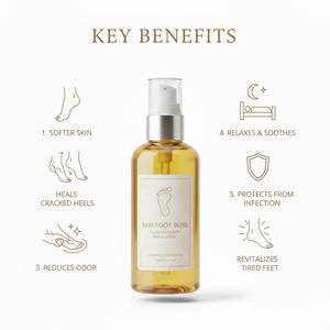 Huile de massage pour les pieds liquide naturelle et biologique pour des talons doux et la réparation des talons fendillés |   Fabricant d'exportation de marques privées, nourrissant en profondeur - Product Image 4