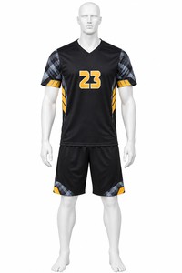Conjunto de Camiseta de Voleibol Negra y Amarilla con el Número 23, Impresión por Sublimación, Poliéster Transpirable, Uniforme de Entrenamiento para Adultos - Product Image 2