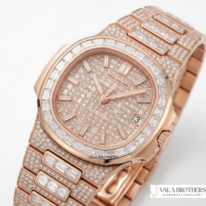 Reloj Patak Philippe Unisex de Oro Rosa con Diamantes, 28mm, Cuadrado, Analógico, Movimiento Mecánico ETA, Cristal de Zafiro, Estilo Deportivo Antiguo - Product Image 1