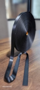 Cinta de satén de poliéster negra personalizada en rollo para serigrafía por transferencia térmica, material de cinta estrecha tejida en blanco para cordones y correas. - Product Image 3