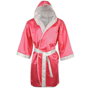 Robe de boxe personnalisée pour équipe de combat, en satin de haute qualité, à capuche, tenue d'entrée durable pour événements de boxe - Product Image 5