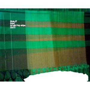 Art Silk Poly Stripe Scarf for Women & Men Soft Lightweight Designer Striped Scarf Premium Quality Fashion Neck <b>Wrap</b> <b>Shawl</b> - Product Image 2