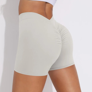 Shorts de Yoga de Cintura Alta para Mujer, al por Mayor, Sólidos, Transpirables, de Secado Rápido, Elásticos en Cuatro Direcciones, Ecológicos, para Fitness y Running - Product Image 2