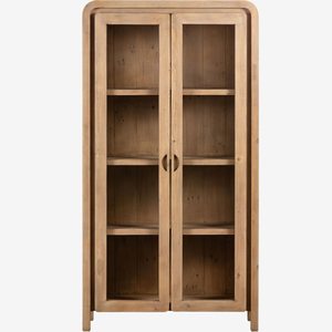 Étagère de salle de bain à double porte en teck naturel de luxe - Product Image 1