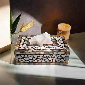 Caja de pañuelos hecha a mano con incrustaciones de nácar, elegante cubierta decorativa de nácar Tradebyd - Product Image 1